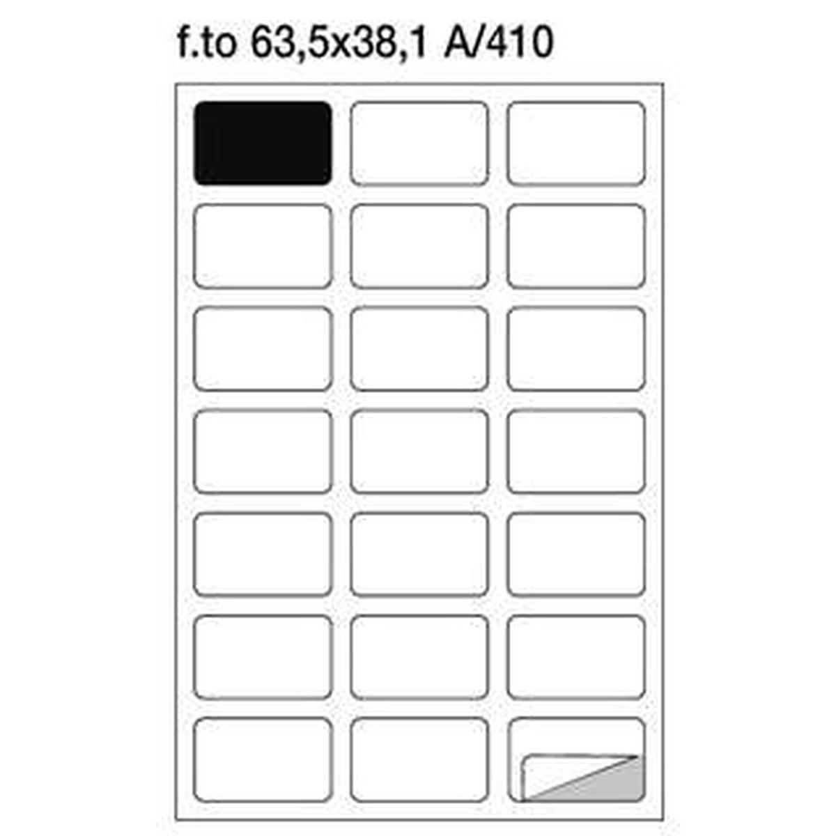 Cf.100 etichette ades. su a4 63,5x38.1
