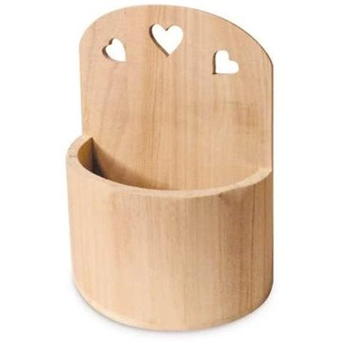 Vaso in legno da appendere 17x15x25