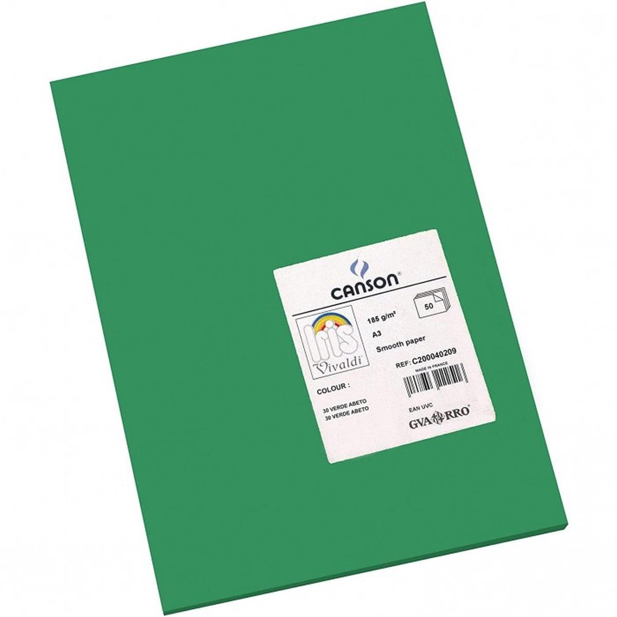 Foglio vivaldi a4 185 gr  50fg verde brillante