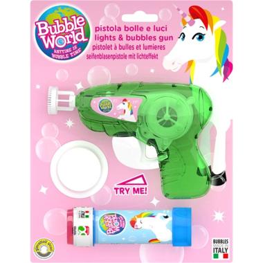 Pistola sparabolle con luci unicorno