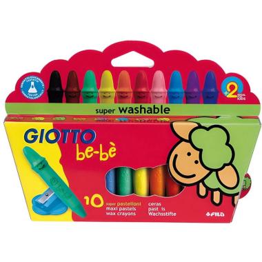 Giotto bebe pastello a cera 10 colori + temperino