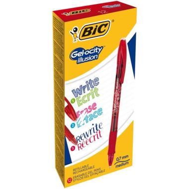 Penna gelocity illusion cancellina 12 pz rosso