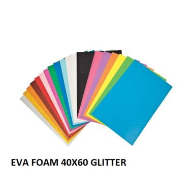Fogli eva foam 2mm 40x60 bianco glitter