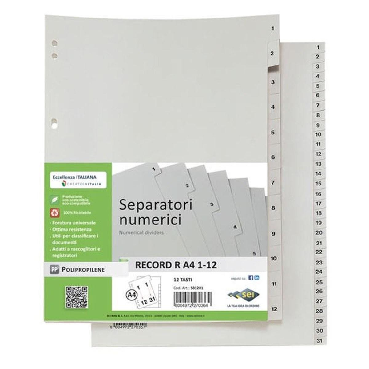 Separatori in pvc a 31t. num. f.to a4