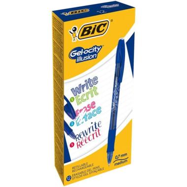 Penna gelocity illusion cancellina 12 pz blu