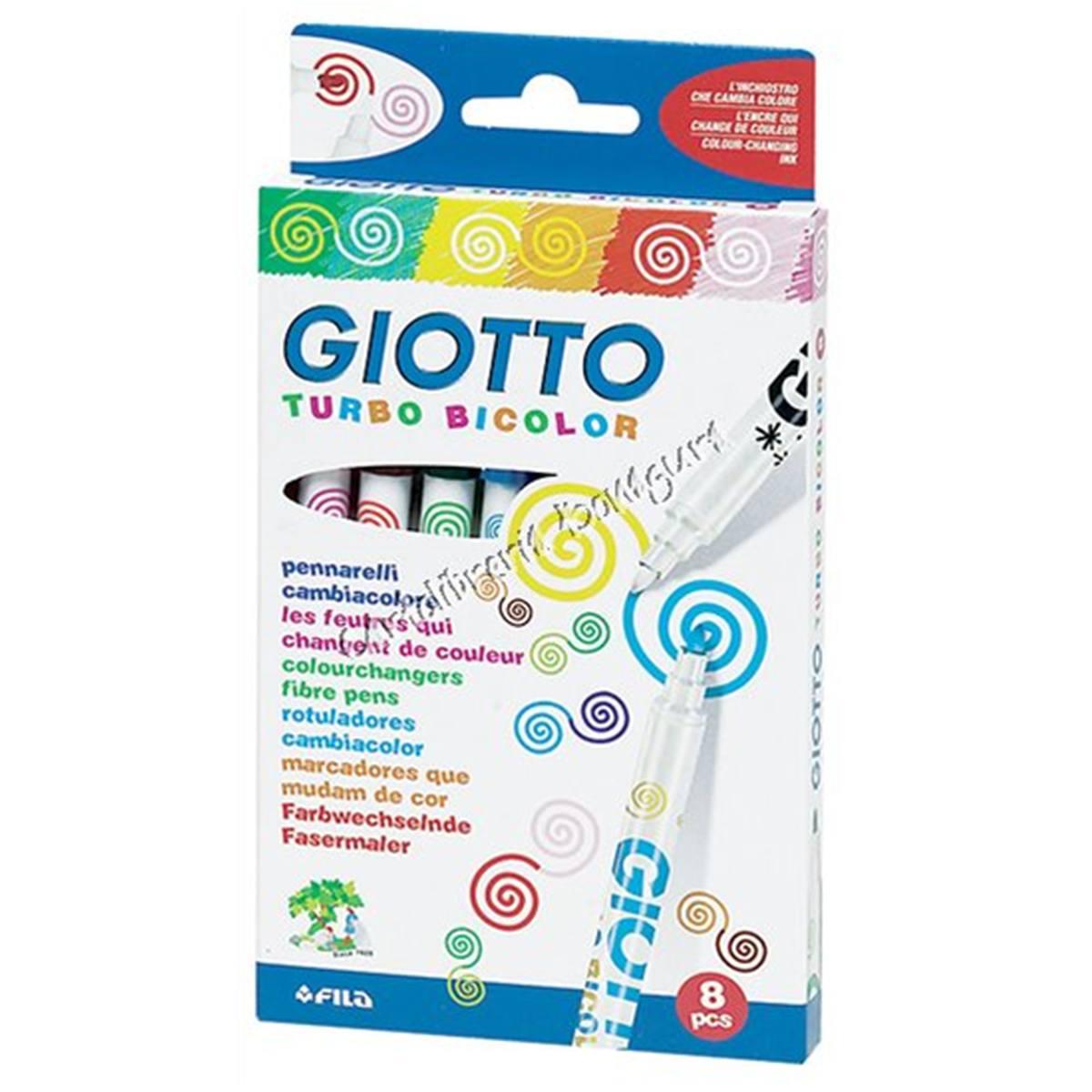 Giotto pennarelli turbo bicolor cf.8pz