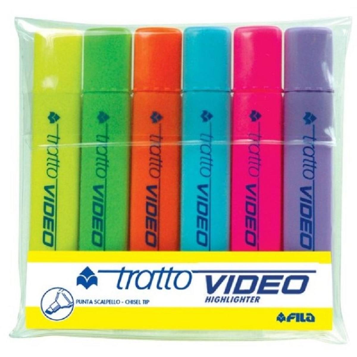 Tratto video evidenziatori busta 6 pz.