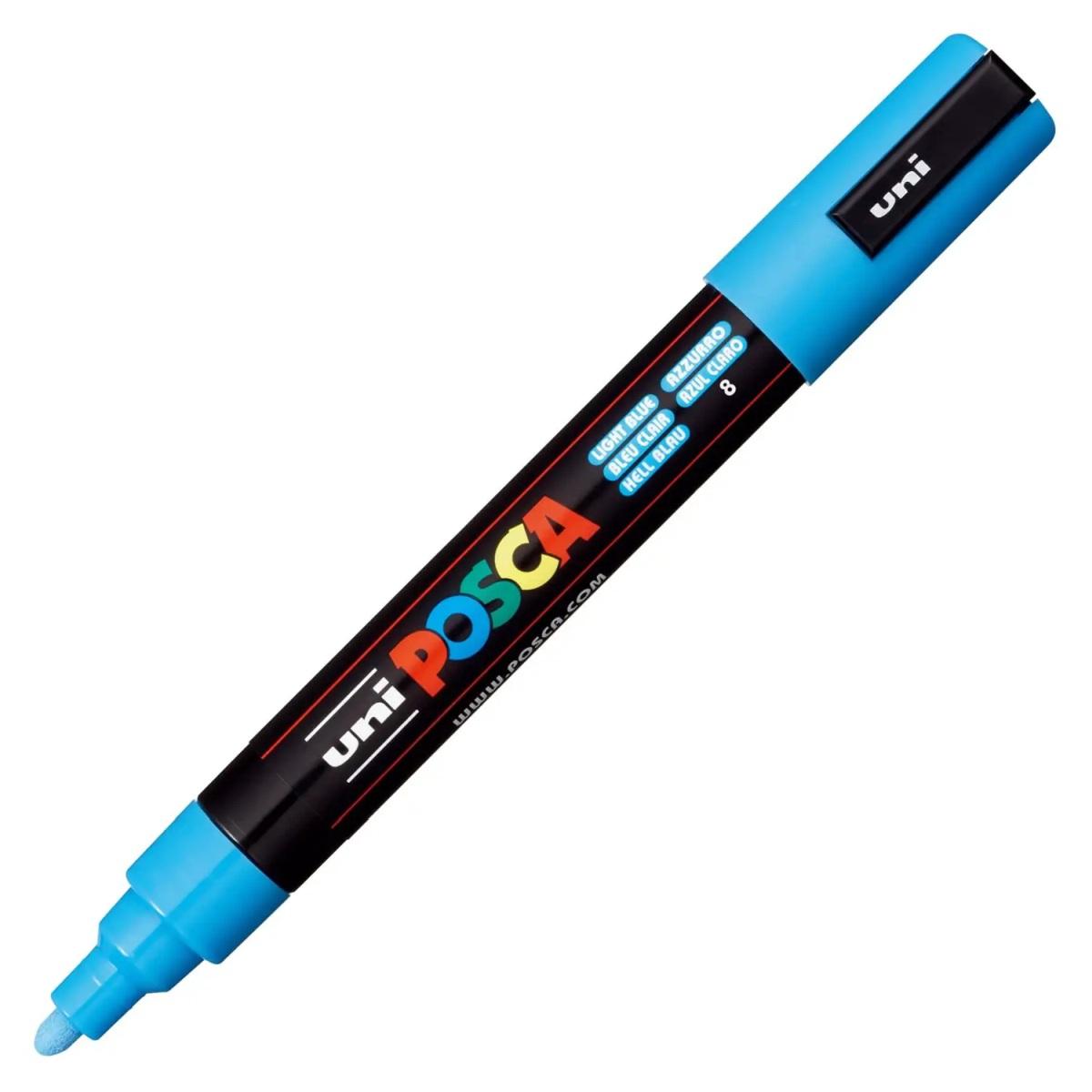 Uni posca punta media azzurro