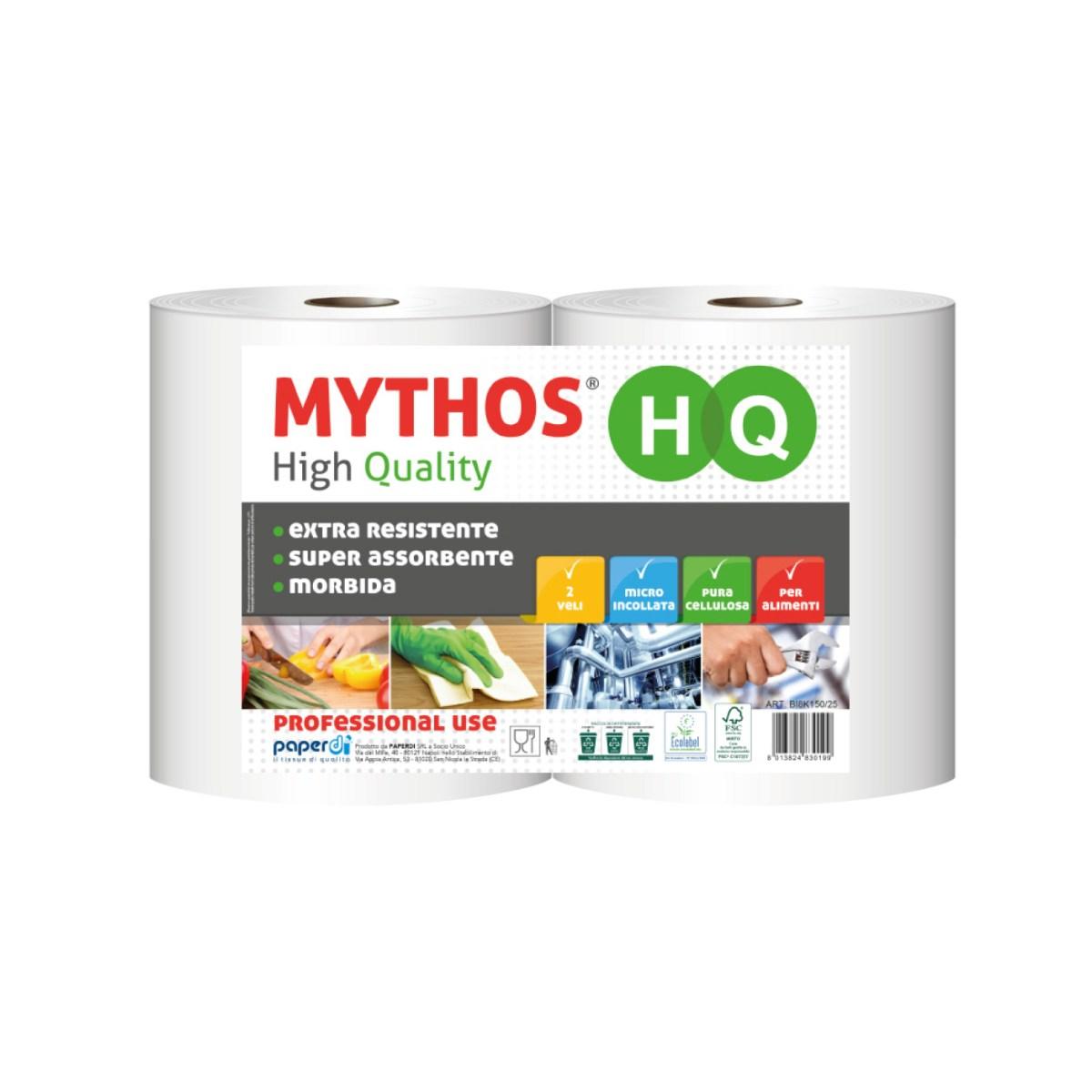 Coppia rotolone asciugatutto mythos pura cellulosa 500 strappi
