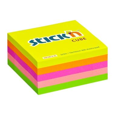 Cubo adesivo 400 fg.76x76 neon