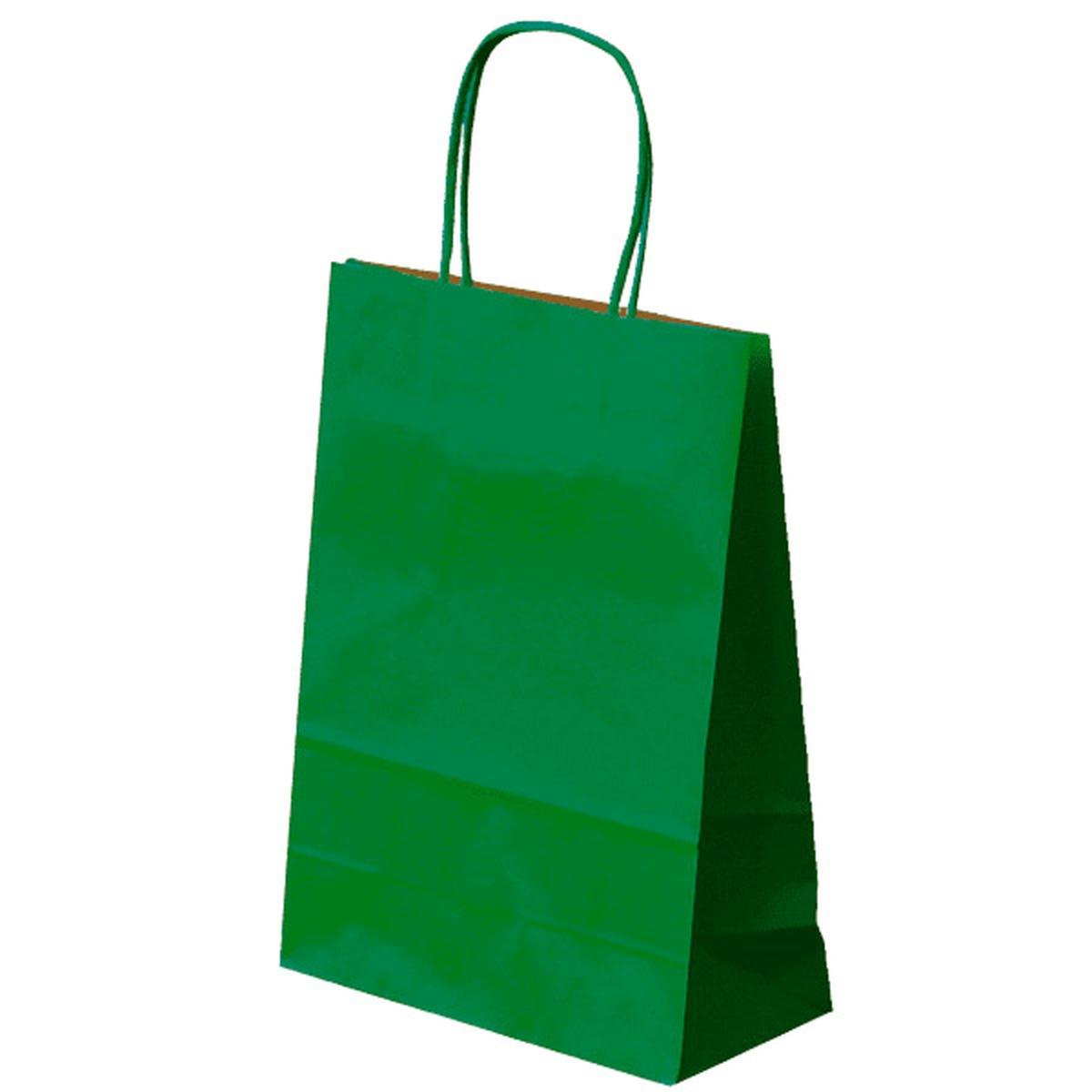 Shoppers in carta con cordino 26x11x34.5 verde