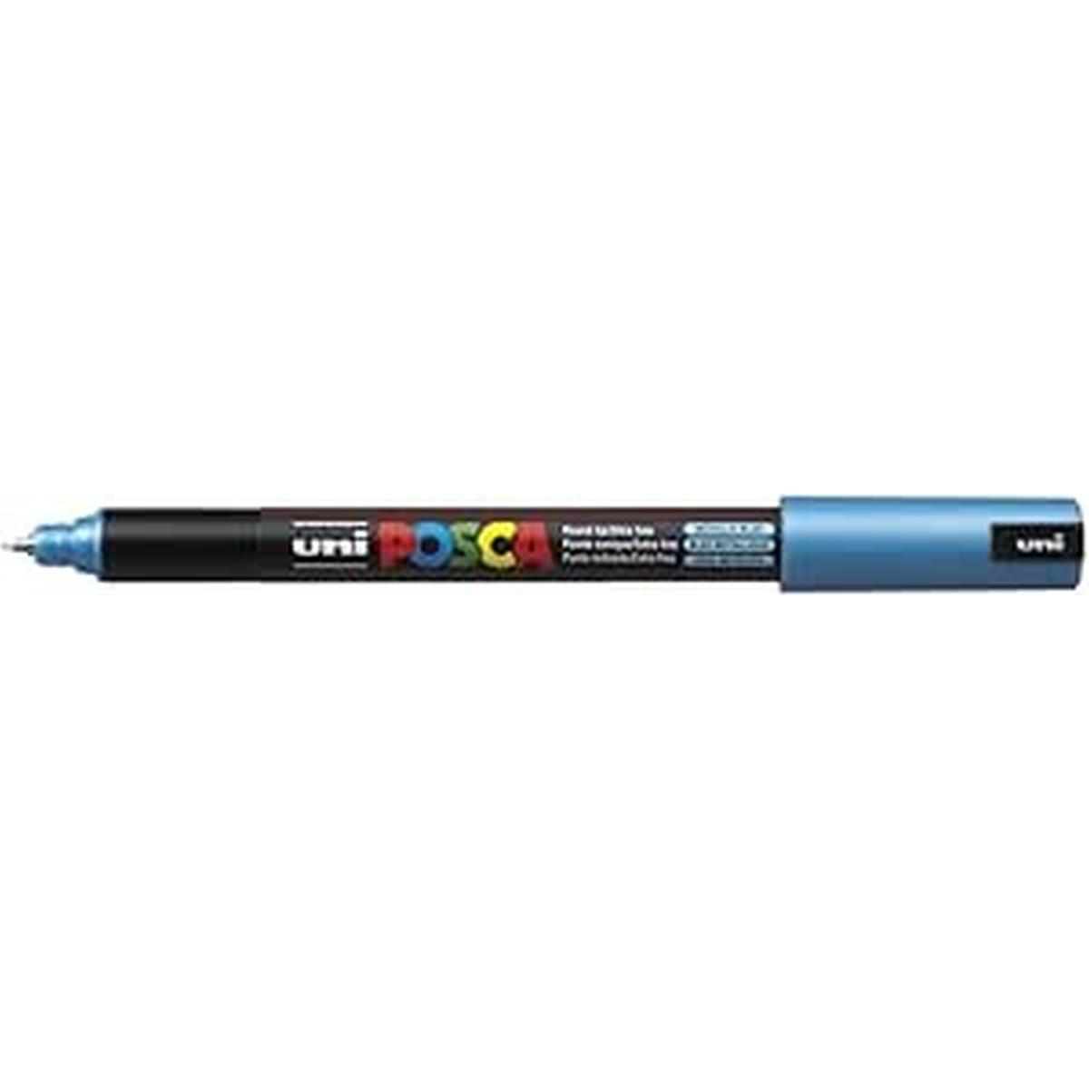 Uni posca pen  blu metal