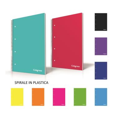 Maxi quaderno spiralato colorosa forato 80fg 1r