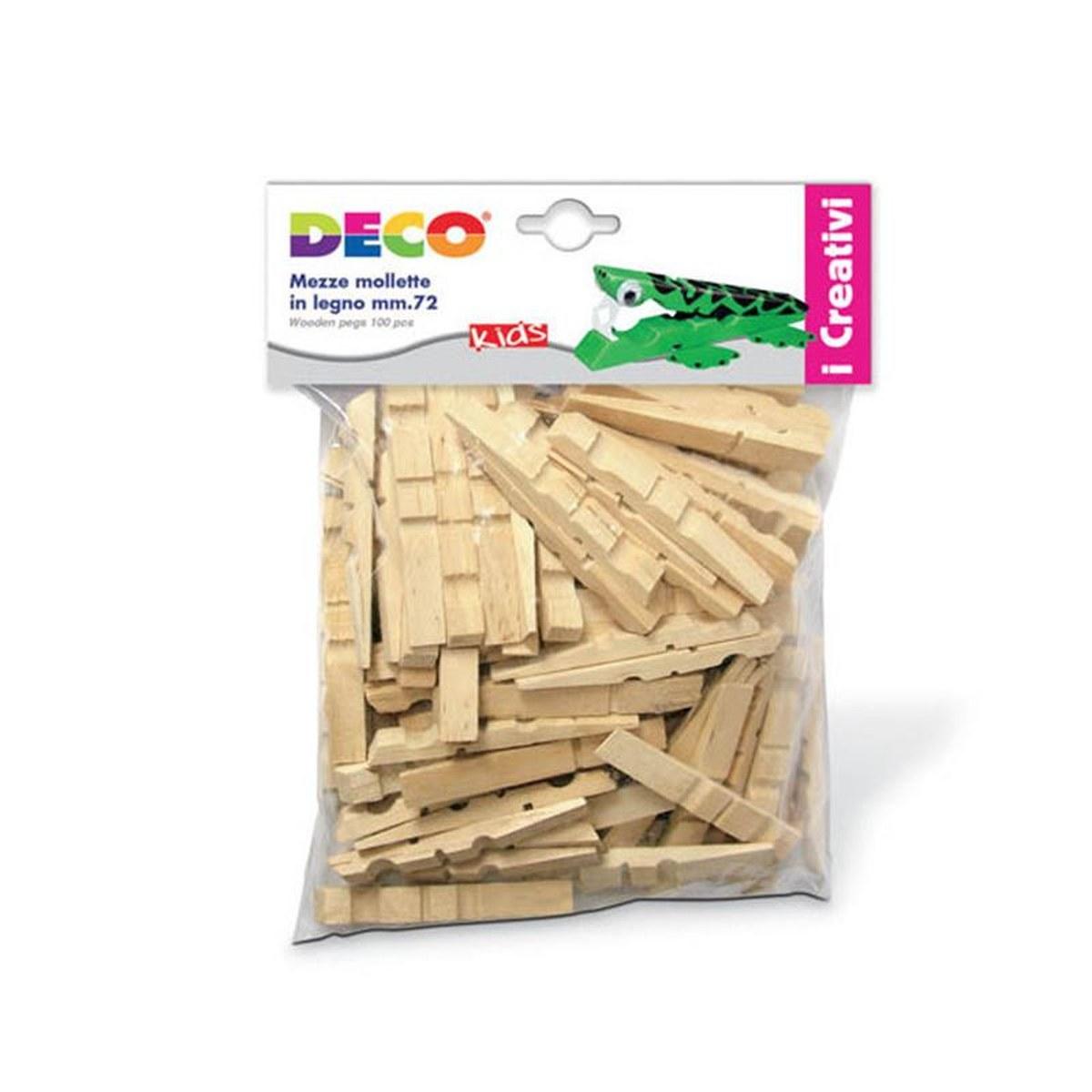 Mezze mollette legno mm.72 pz.100
