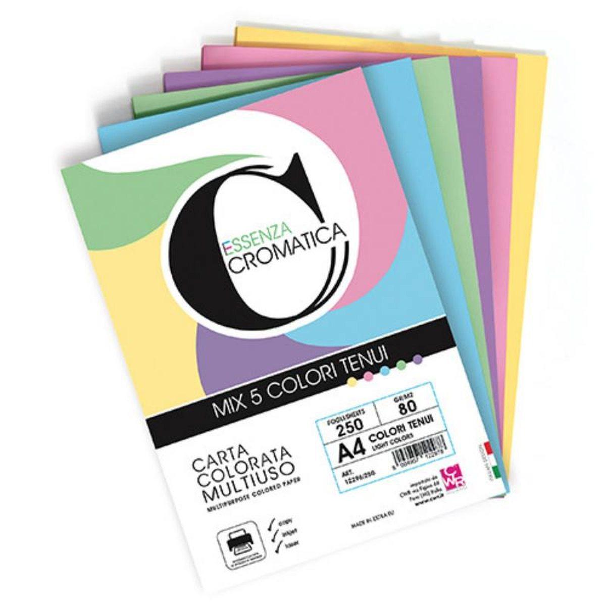 Carta a4 80gr col. tenui ass 100fg cromatica