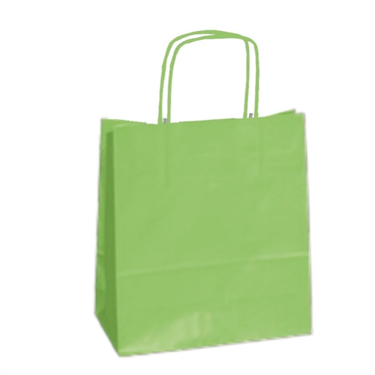 SHOPPERS IN CARTA CON CORDINO 22x10x29 VERDE MELA