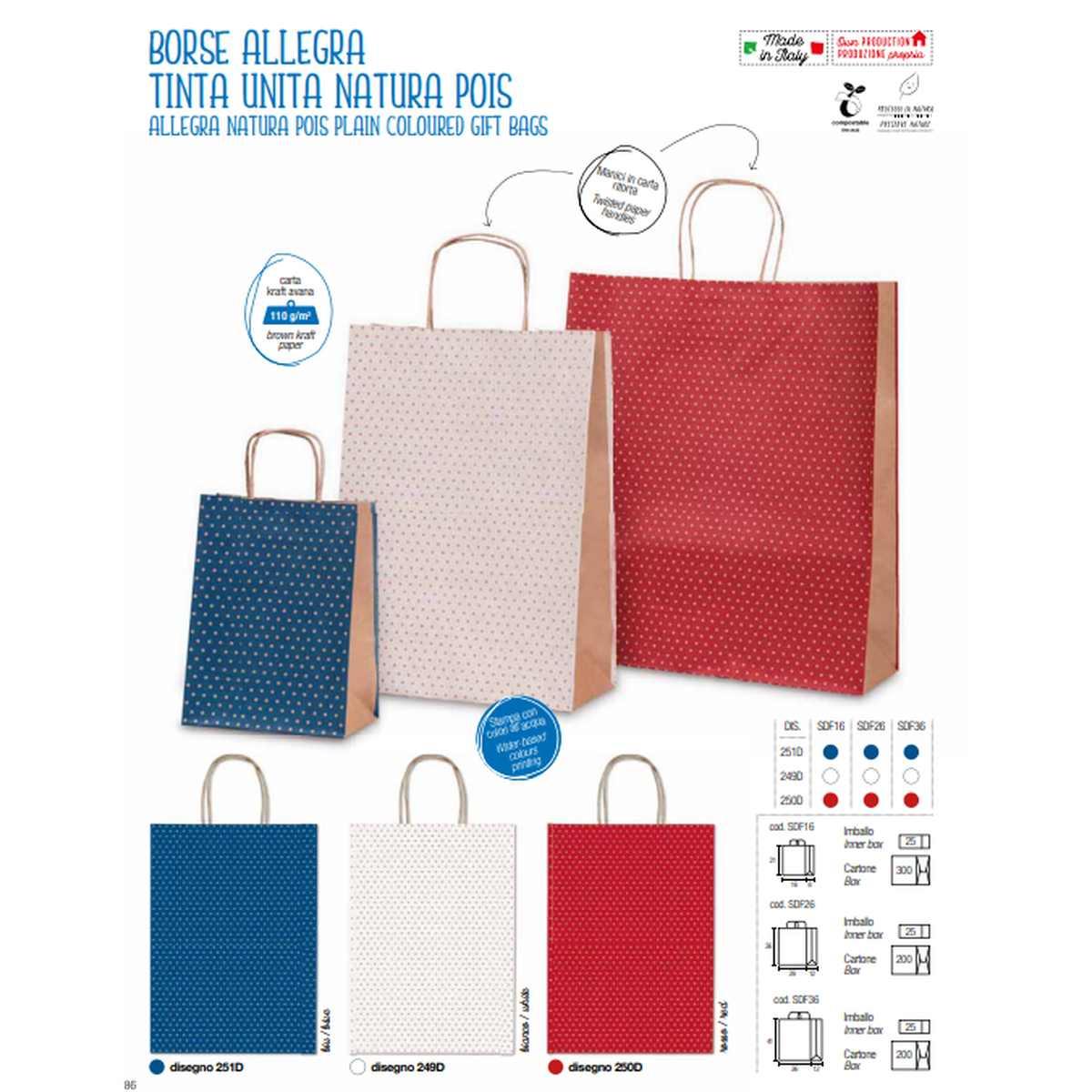 Shopper cordoncino 36x12x41 ass. pois cf25