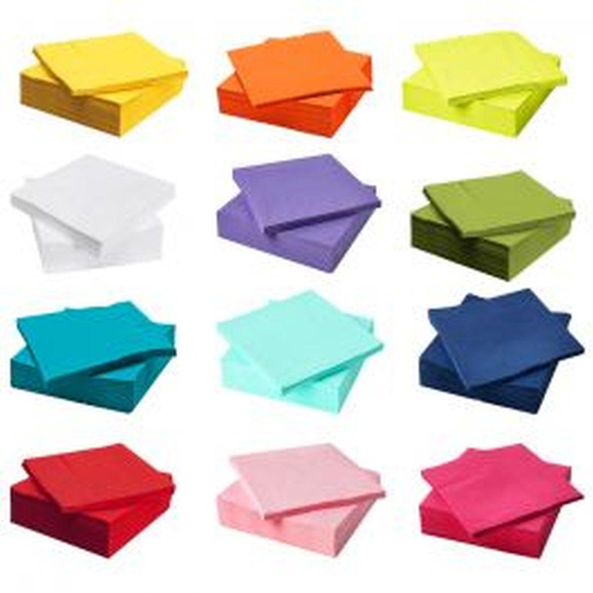 Tovaglioli colorati forti 33x33 2 veli cf 50pz