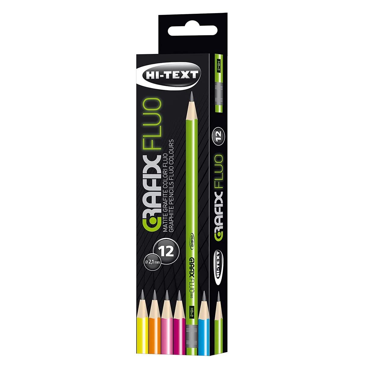 Matita grafix fluo hb=2  sc. 12 pz col ass.