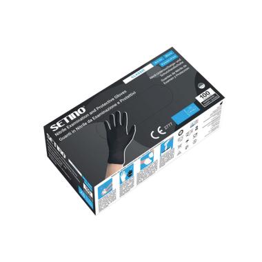 Guanti monouso setino nitrile black 3,5gr tg.l