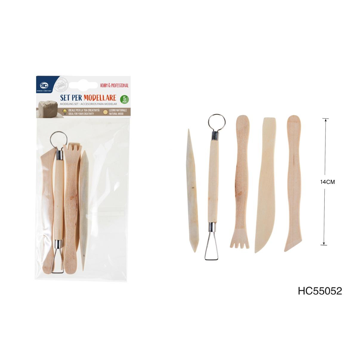 Set 5pz per modellare in legno