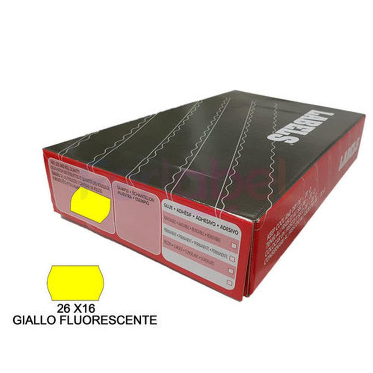Rotoli x prezz.26x16 ret.fluogiallo pz36