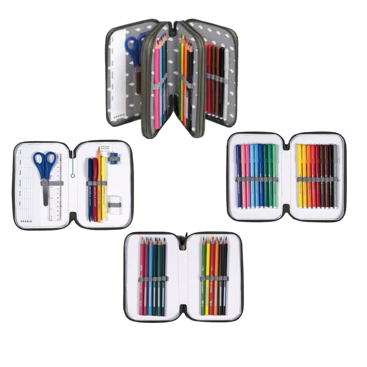 Astuccio 3zip bkl colorosa 12+18 giotto fantasia