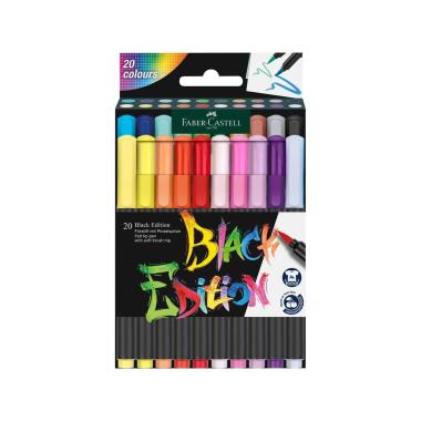 Pennarelli brush black edition cf20 etui