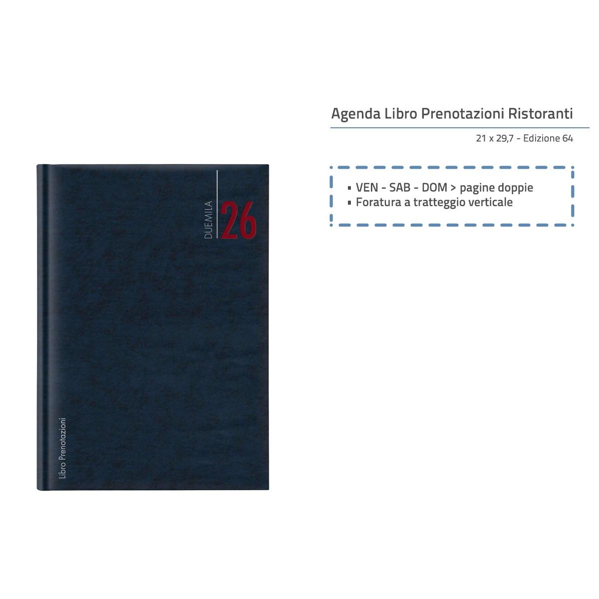 Agenda libro prenotazioni ristorante 21x30