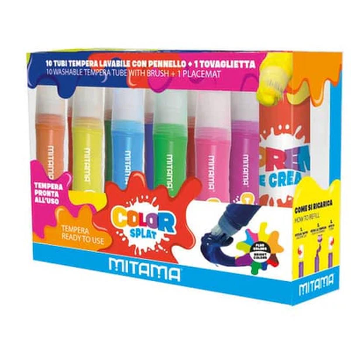 Tempera colorsplat maxitubi 10 colori 24ml mitama