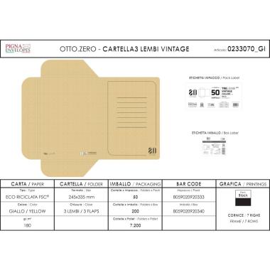 Cartella  c/lembi 25x35 vint. pz.50 gr.180 giallo