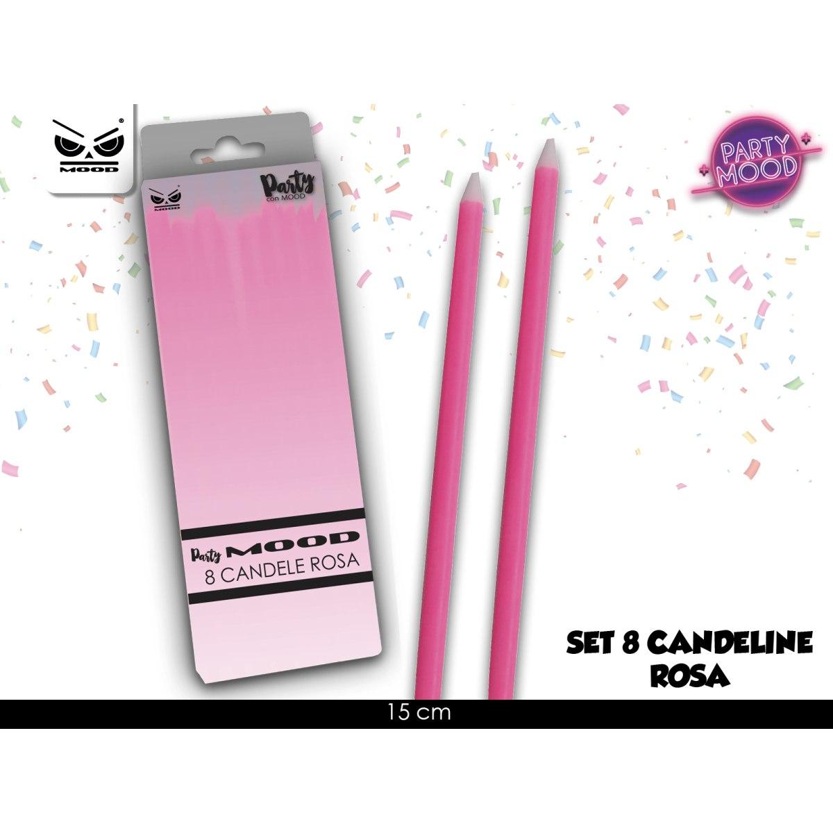Set 8 candele rosa conf.12