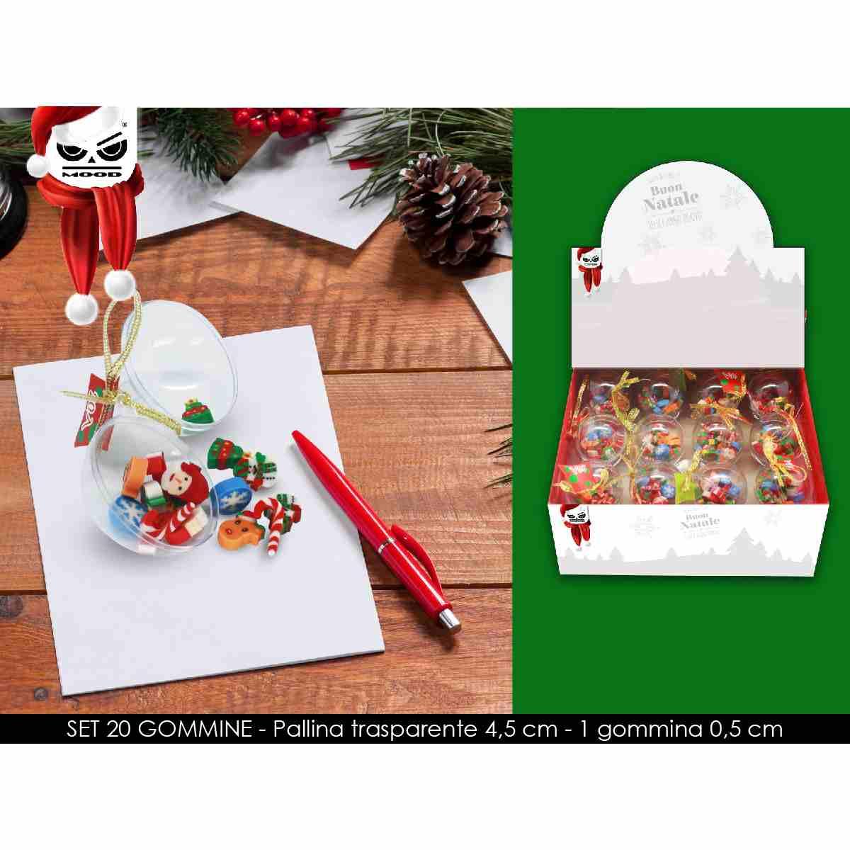 Set 20 gommine in decorazione pallina
