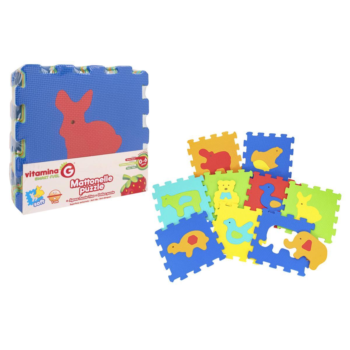 Mattonelle puzzle animali 9pz 10mm 32x32