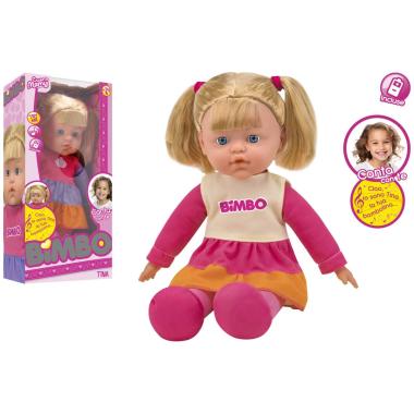 Bambola c. morbido cm44 b/o canta con te t-me 2col