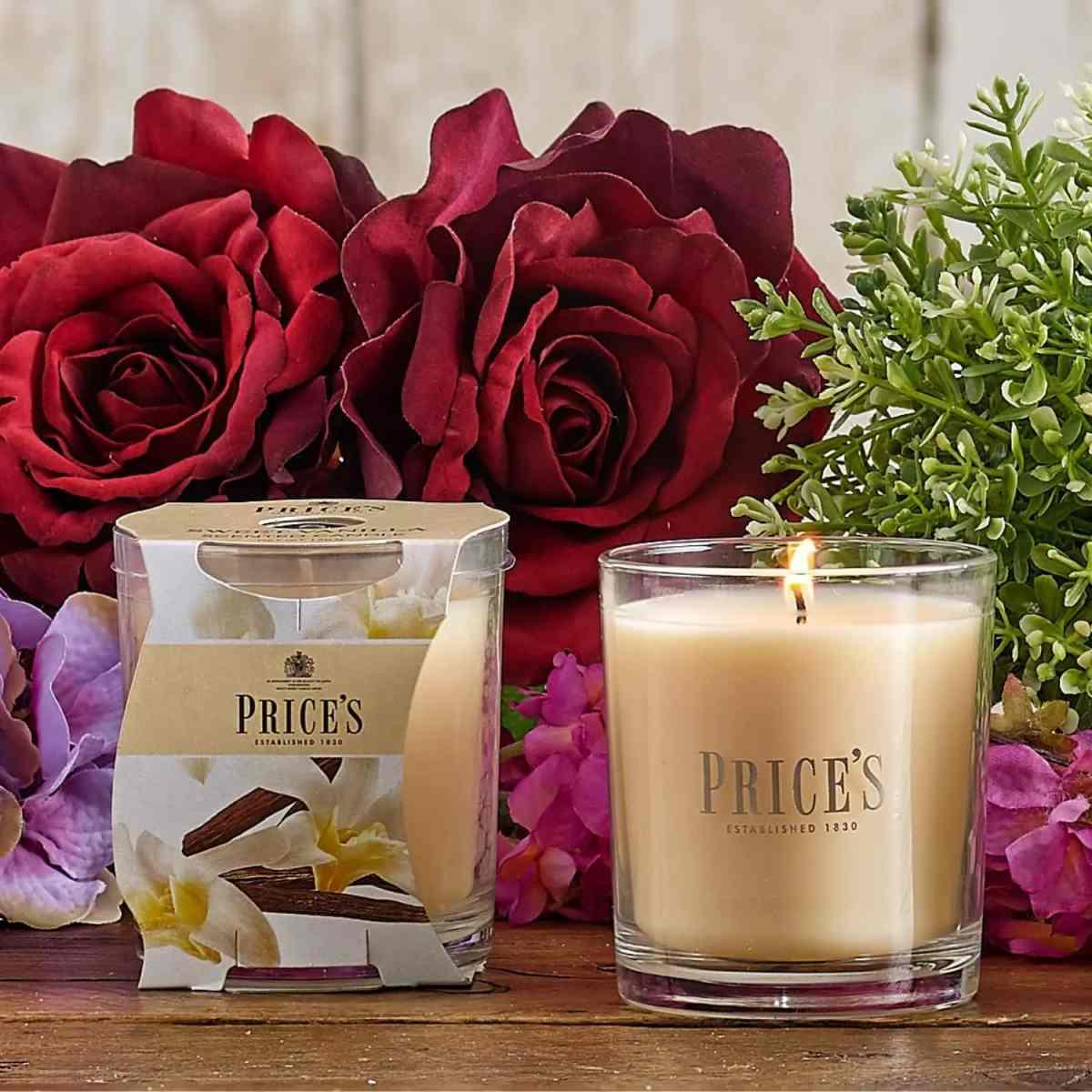 Candela con bicchiere giara profumata