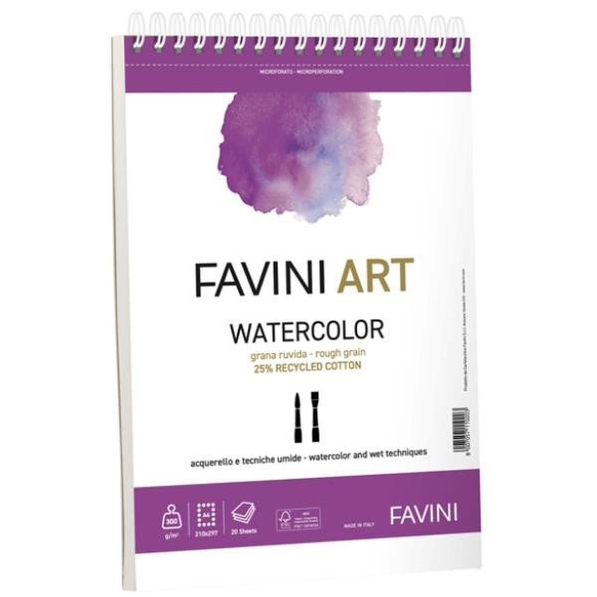 Blocco watercolor spiralato a4 300gr fg20