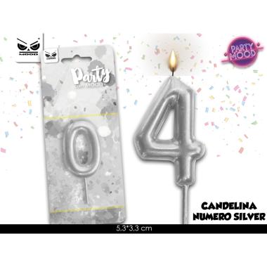 Candelina argento numero 4
