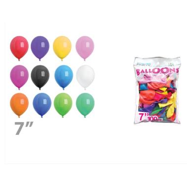 Busta 100 palloncini monocolore d70 ass