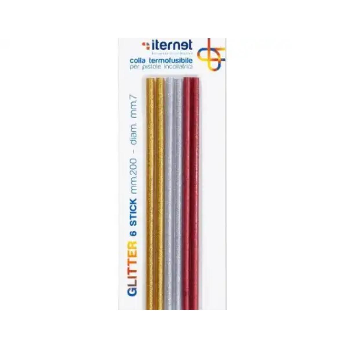 BLISTER 6 STICK COLLA GLITTER MM.7 CM20<br />