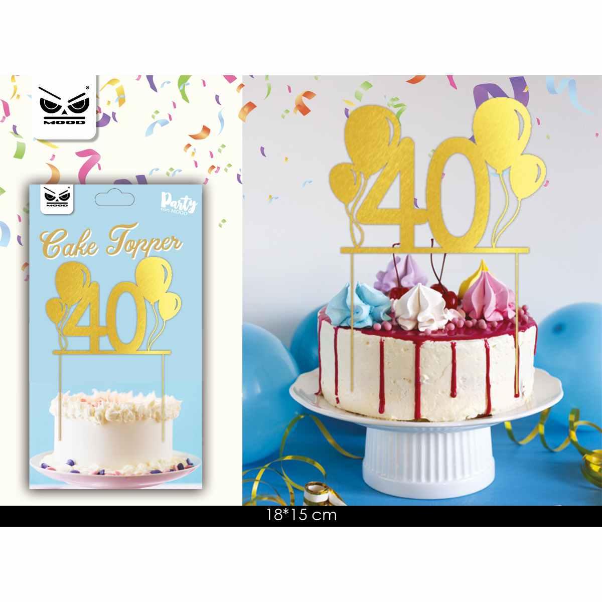 Cake topper tanti compleanno 40 anni