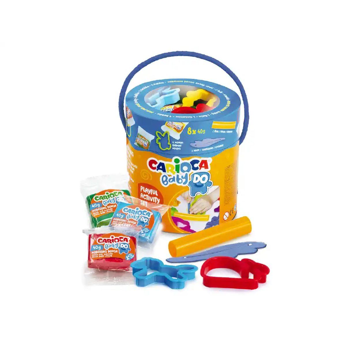 Carioca secchiello baby dough 10x40gr con accessori