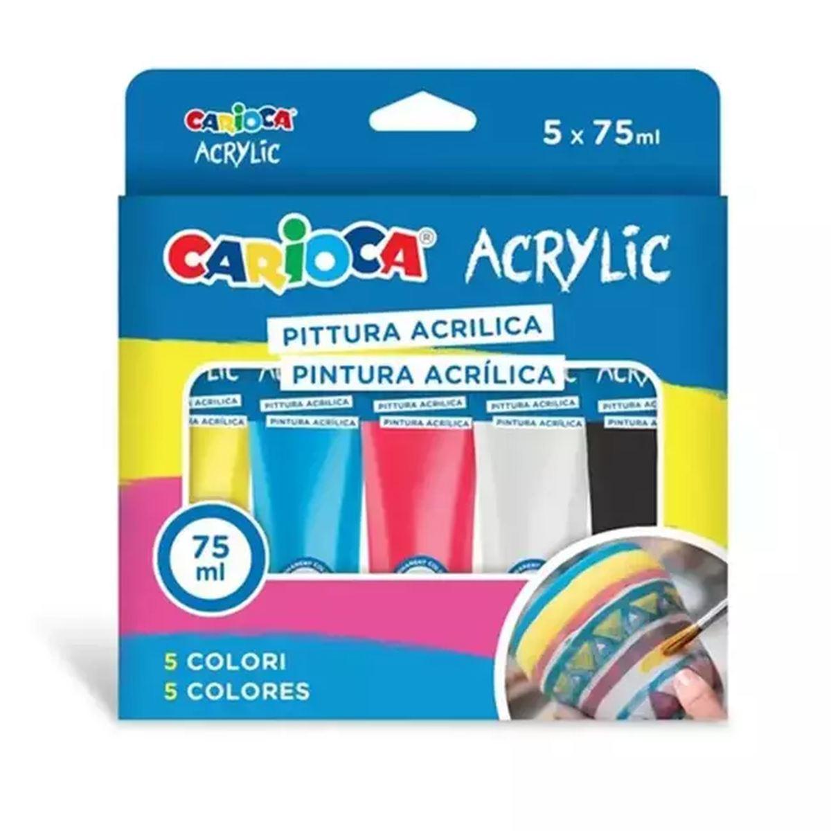 Carioca colori acrilici 75ml cf5 colori