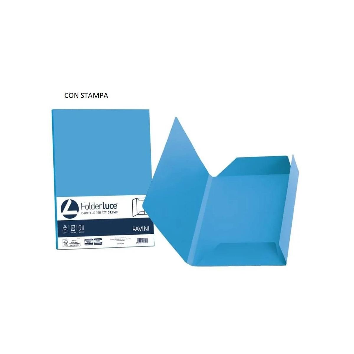 Cartella c/lembi folder con stampa 25x35 200gr fg50 azzurro