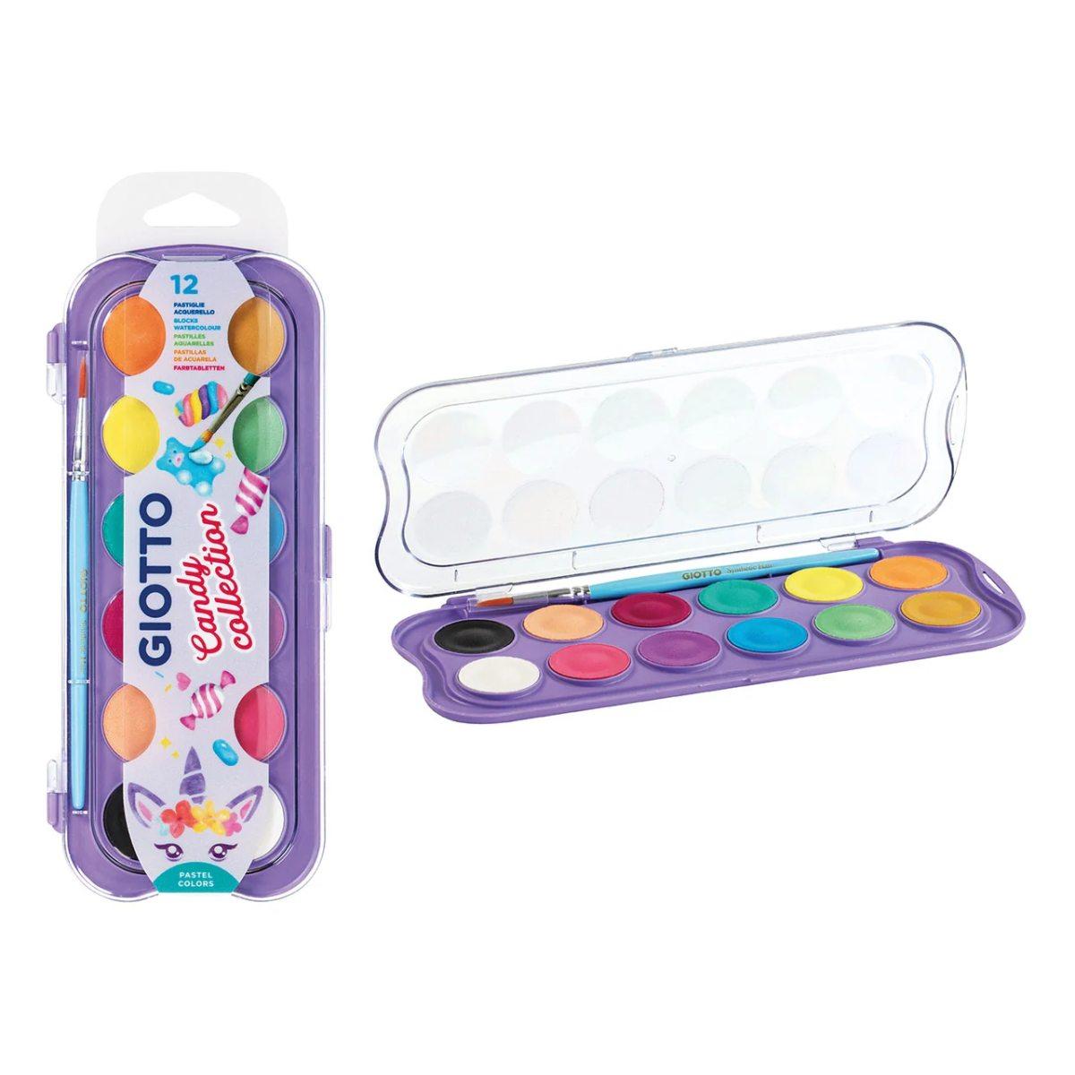 Giotto acquerelli candy d.30 12 colori