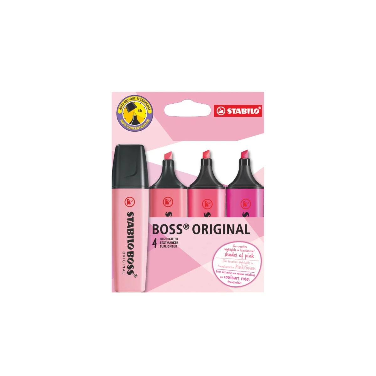 Stabilo boss wallet pink 4pz