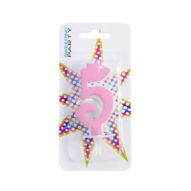 Candelina 9cm Nr.5 Colore Rosa