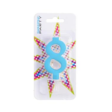 Candelina 9cm Nr.8 Colore Celeste