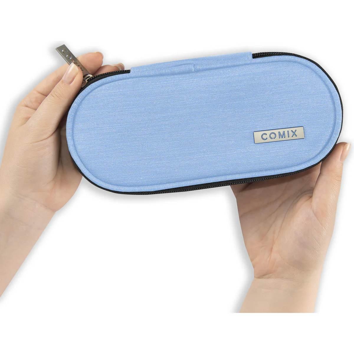 Astuccio ovale lurex azzurro comix 26