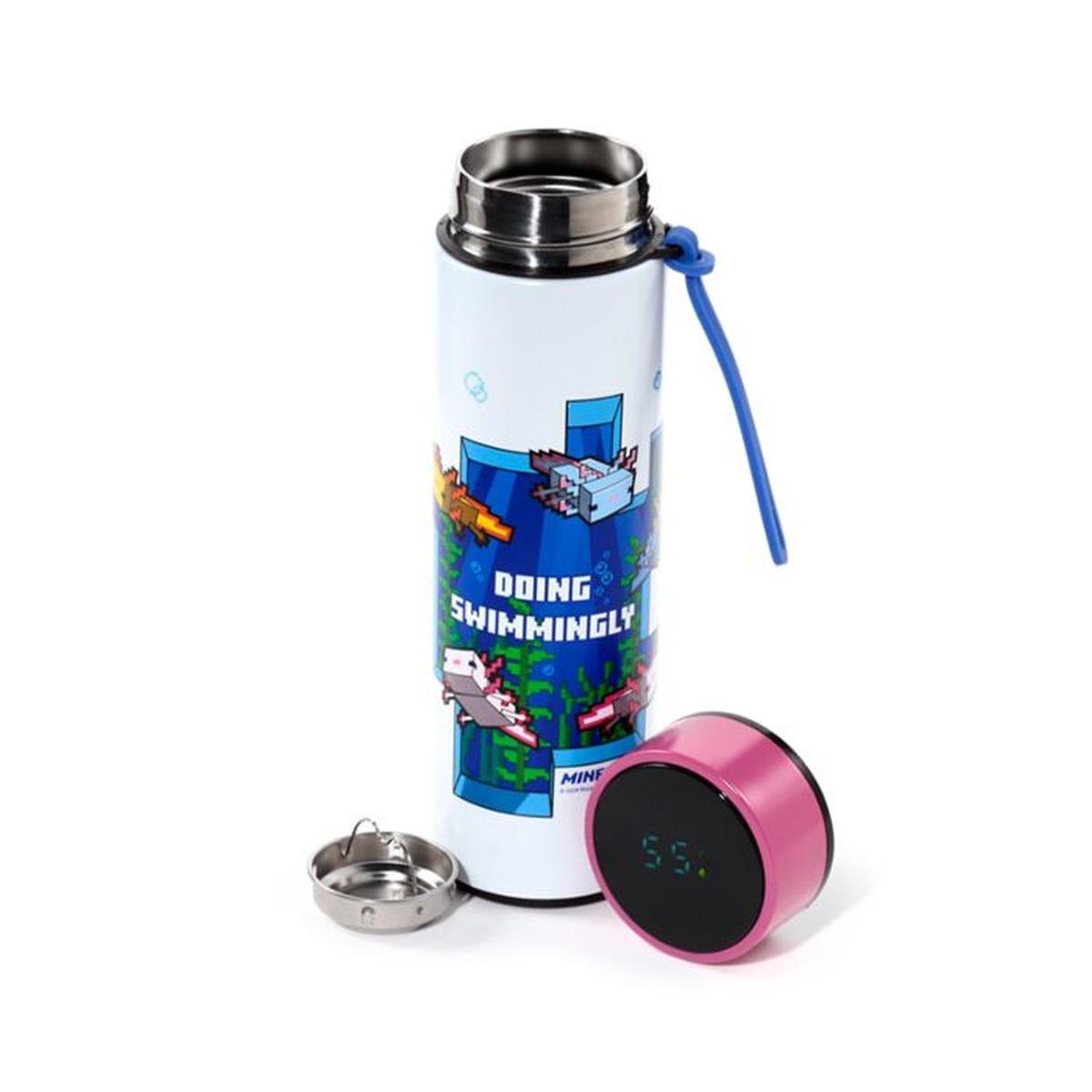 Borraccia termica 450ml c/termometro digitale minecraft axoloti